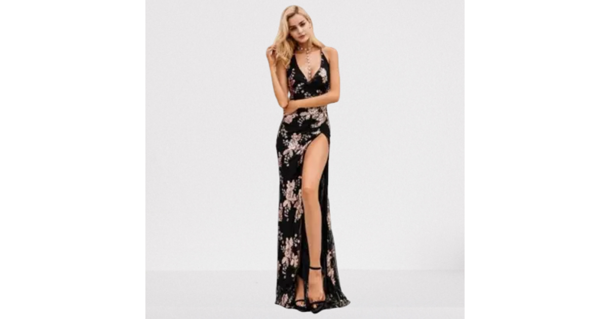 Robe fleurie de soirée - Robes fleuries/Robes longues fleuries - Flower